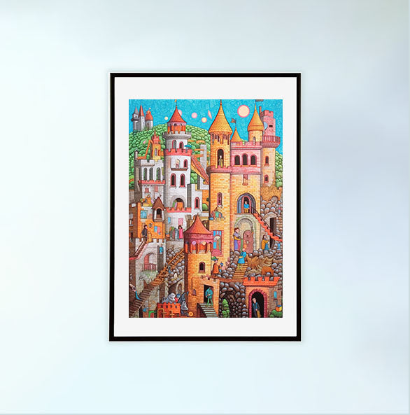 旅行のアートポスター黒フレームあり