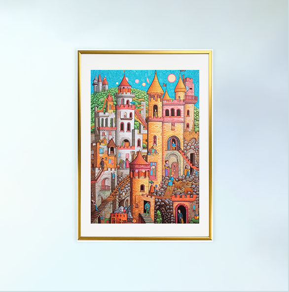 旅行のアートポスター金フレームあり