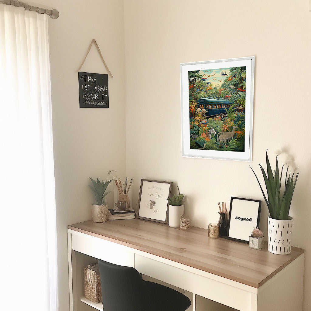 旅行のアートポスター机配置イメージ