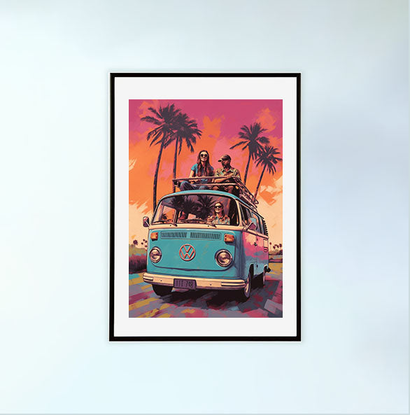 旅行のアートポスター黒フレームあり