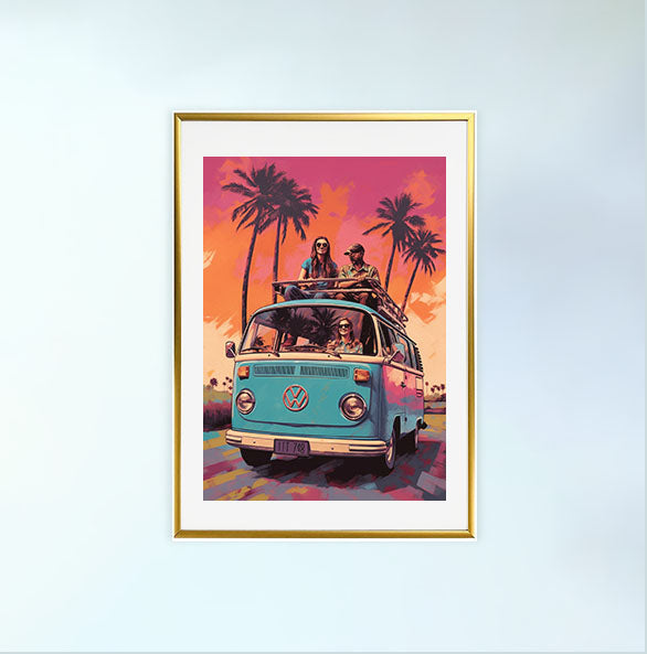 旅行のアートポスター金フレームあり