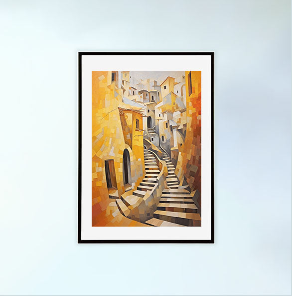 旅行のアートポスター黒フレームあり