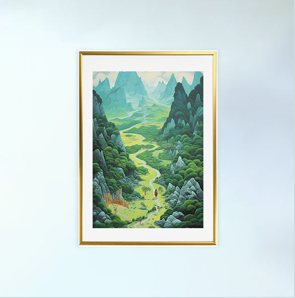 旅行のアートポスター金フレームあり