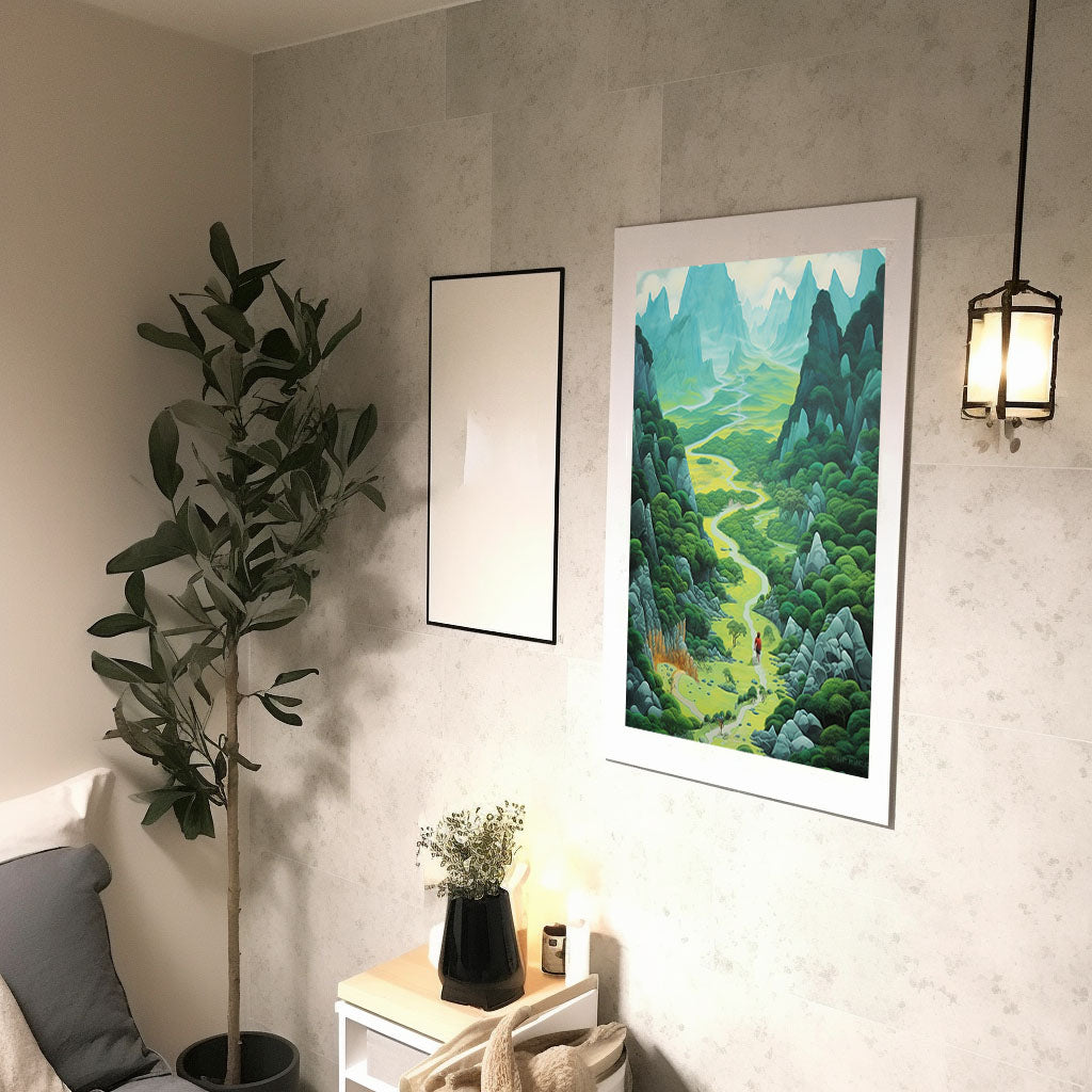 旅行のアートポスター廊下配置イメージ