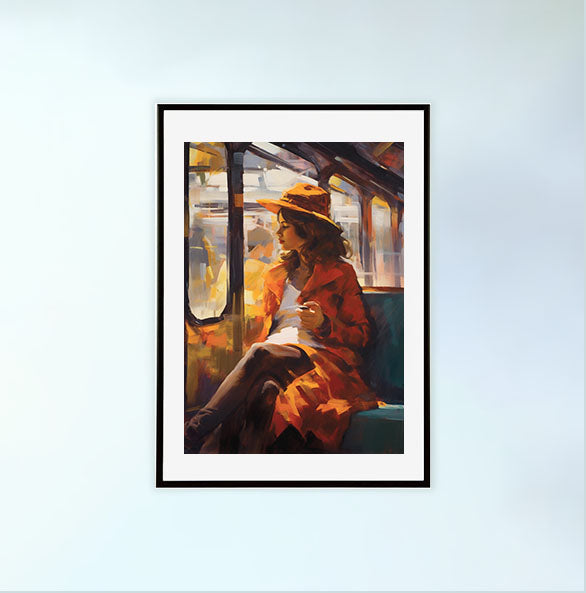 旅行のアートポスター黒フレームあり