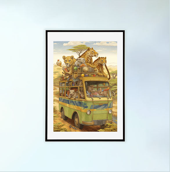 旅行のアートポスター黒フレームあり