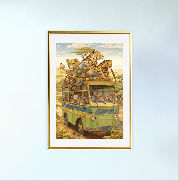 旅行のアートポスター金フレームあり