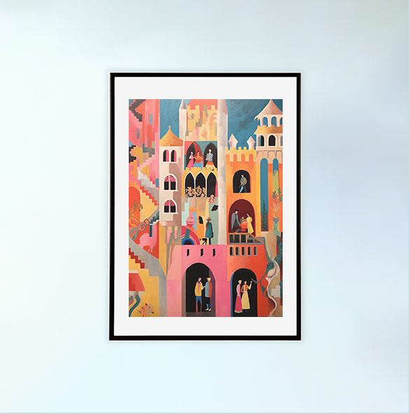 旅行のアートポスター黒フレームあり