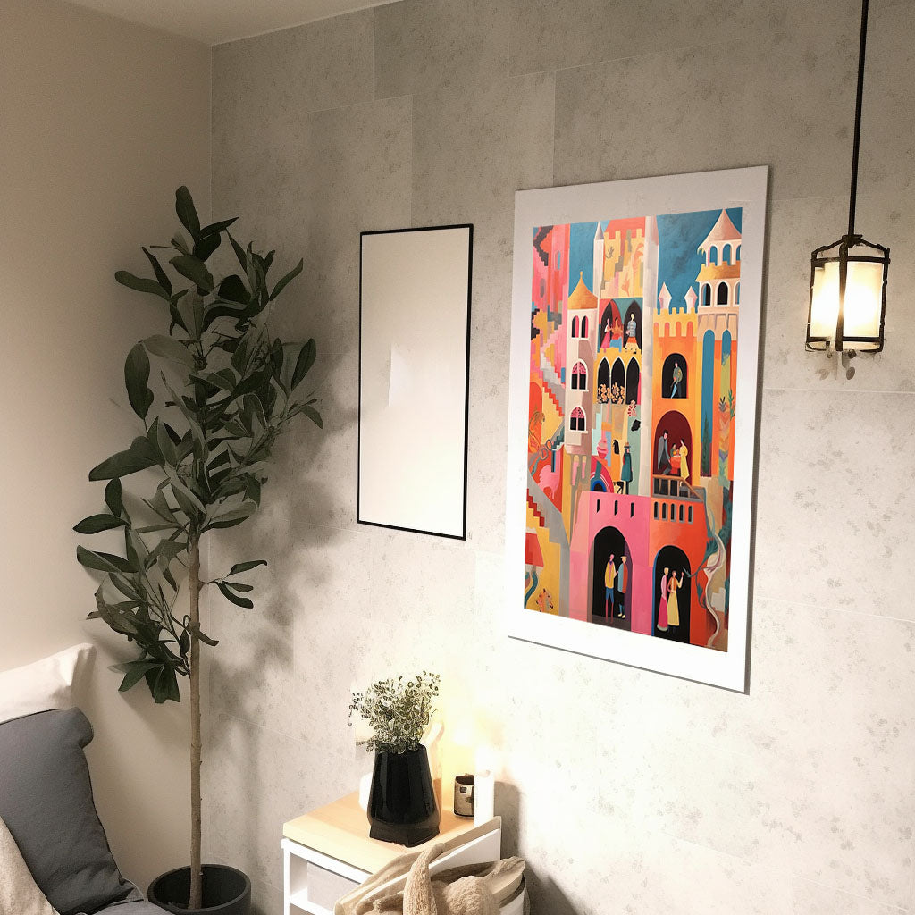 旅行のアートポスター廊下配置イメージ