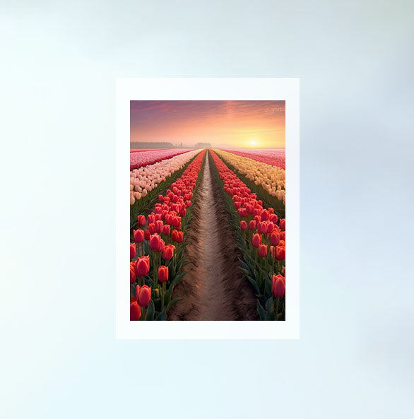 チューリップ畑のアートポスター原画のみ設置イメージ