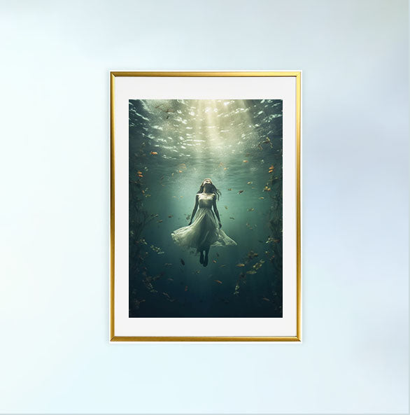 水中写真のアートポスター金フレームあり
