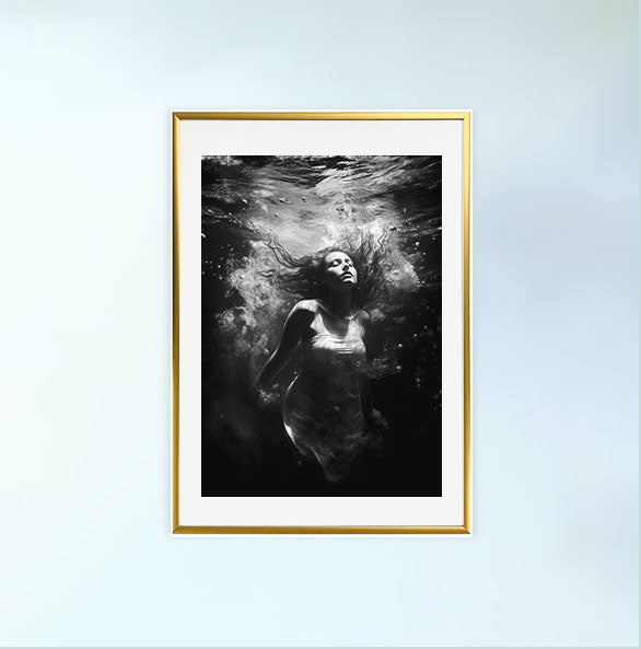 水中写真のアートポスター金フレームあり
