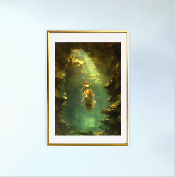 水中写真のアートポスター金フレームあり