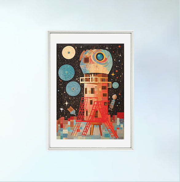宇宙のアートポスター銀フレームあり