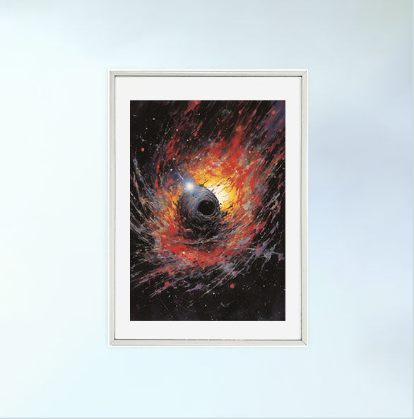 宇宙のアートポスター銀フレームあり