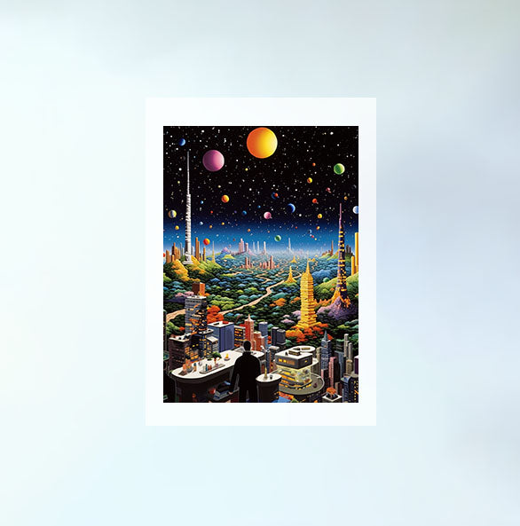 宇宙のアートポスター原画のみ設置イメージ