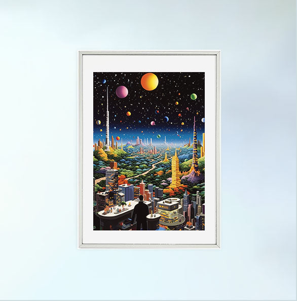 宇宙のアートポスター銀フレームあり
