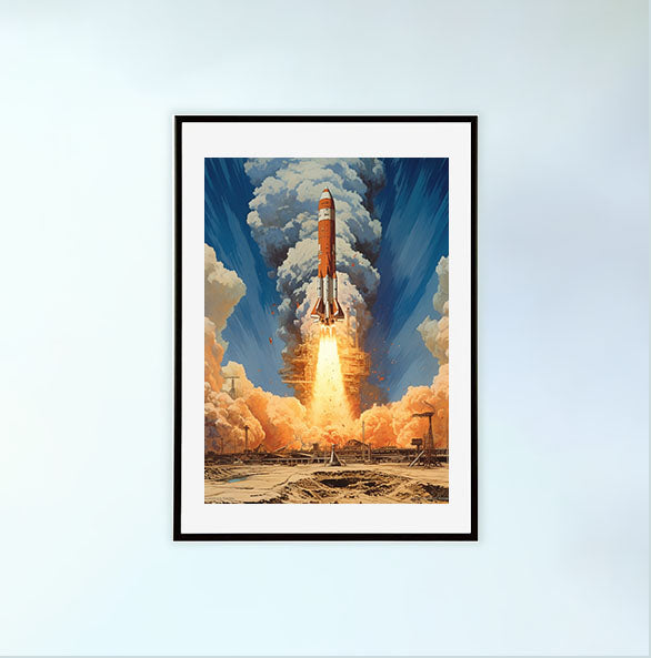 宇宙のアートポスター黒フレームあり