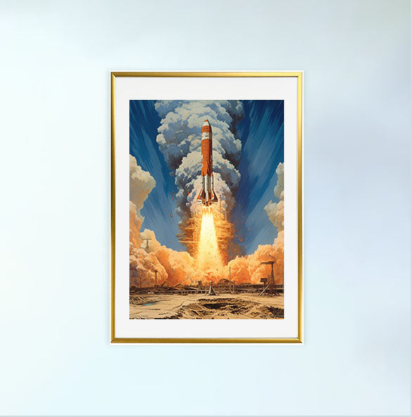 宇宙のアートポスター金フレームあり