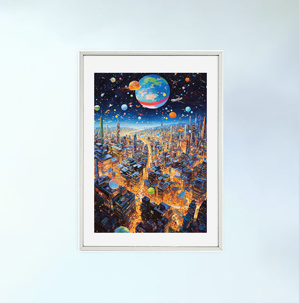 宇宙のアートポスター銀フレームあり