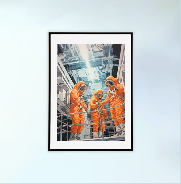 宇宙のアートポスター黒フレームあり
