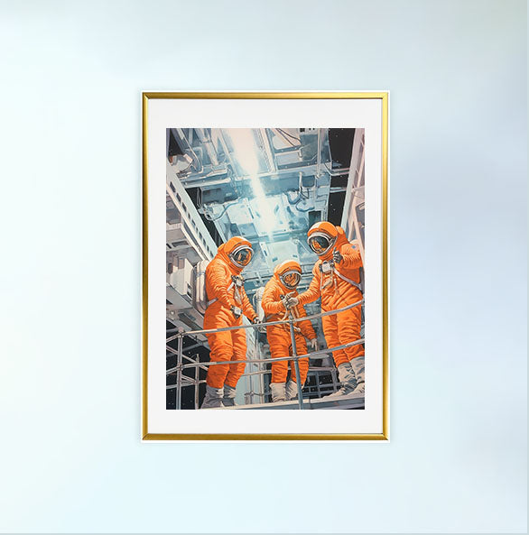 宇宙のアートポスター金フレームあり