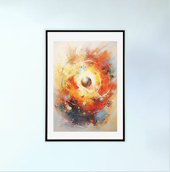 宇宙のアートポスター黒フレームあり