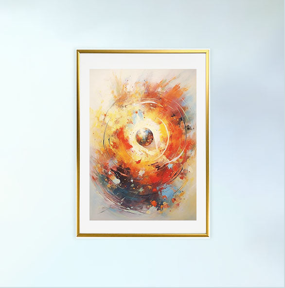 宇宙のアートポスター金フレームあり