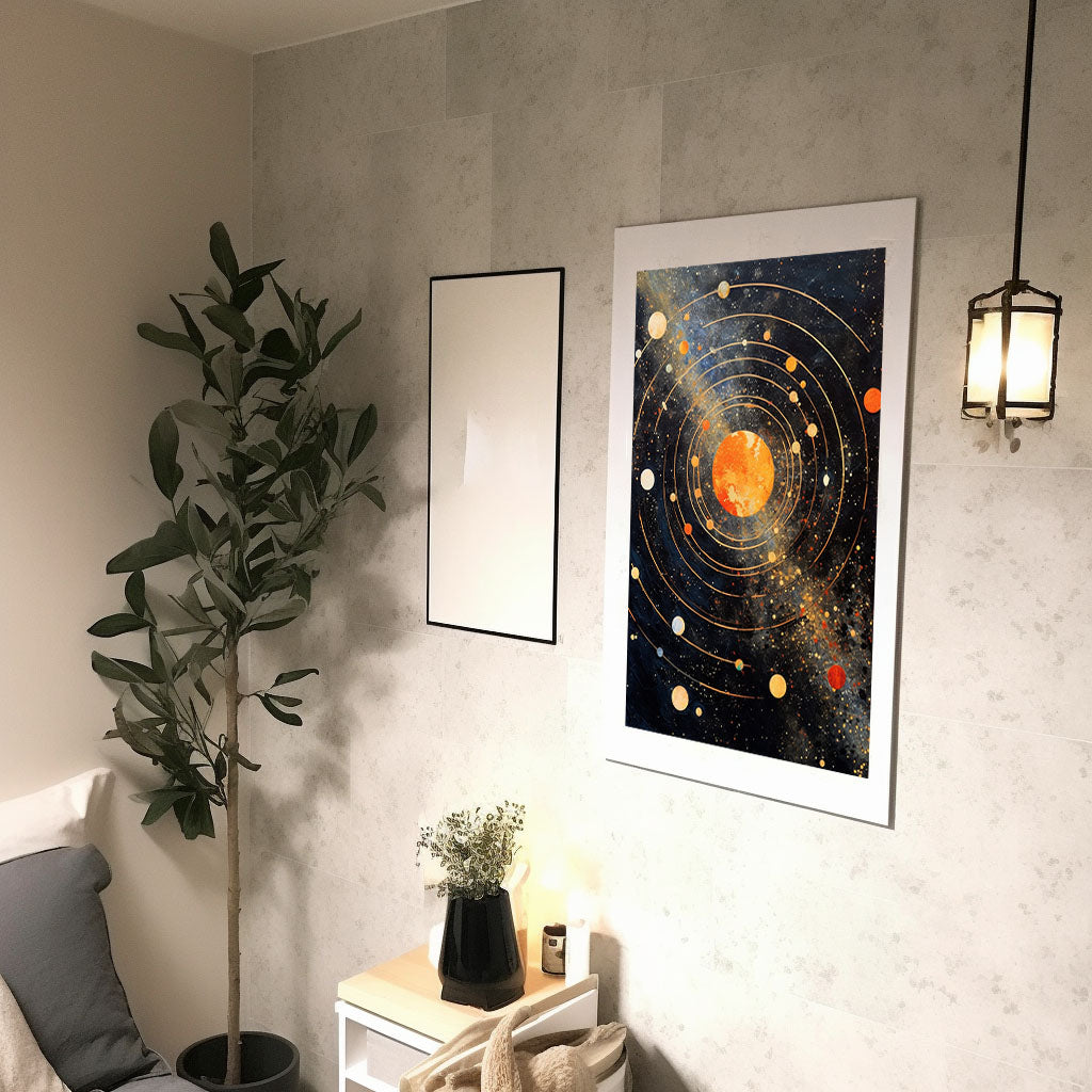 宇宙のアートポスター廊下配置イメージ
