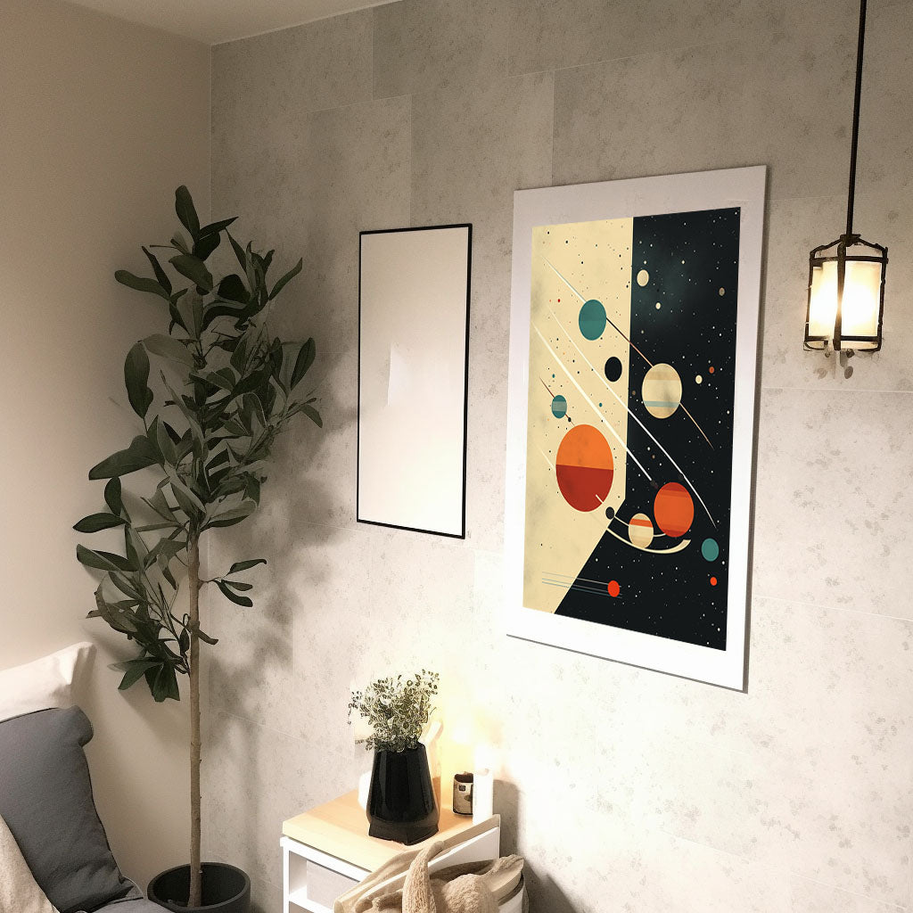 宇宙のアートポスター廊下配置イメージ