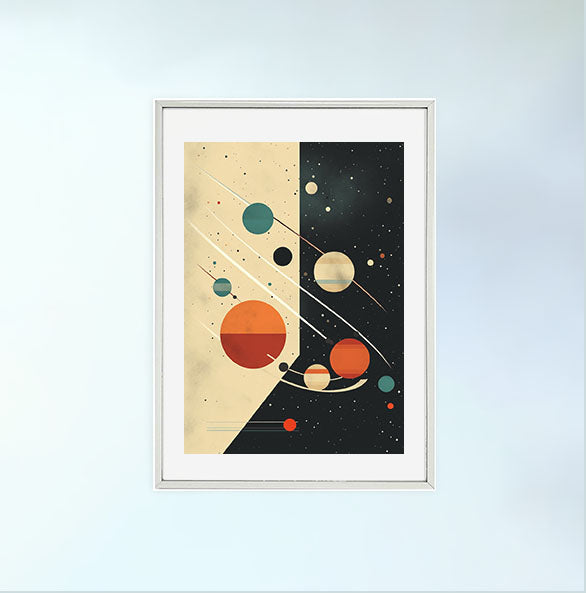 宇宙のアートポスター銀フレームあり