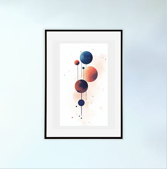 宇宙のアートポスター黒フレームあり