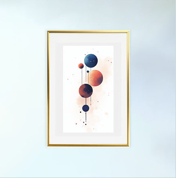 宇宙のアートポスター金フレームあり