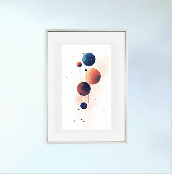 宇宙のアートポスター銀フレームあり