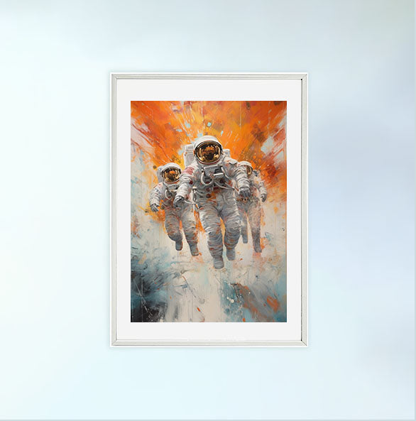宇宙のアートポスター白フレームあり