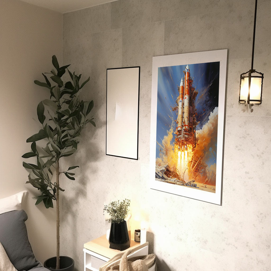 宇宙のアートポスター廊下配置イメージ