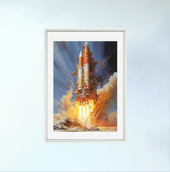 宇宙のアートポスター銀フレームあり