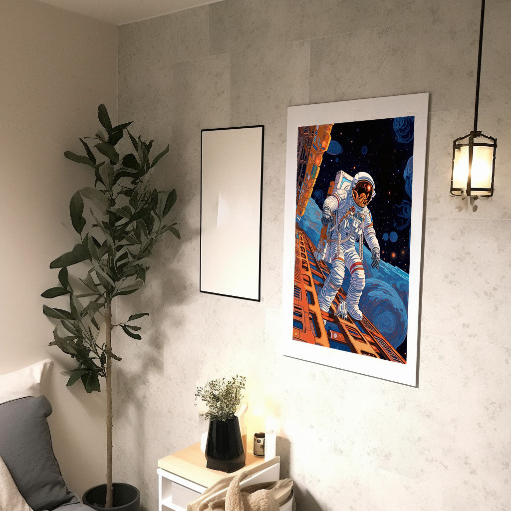 宇宙のアートポスター廊下配置イメージ