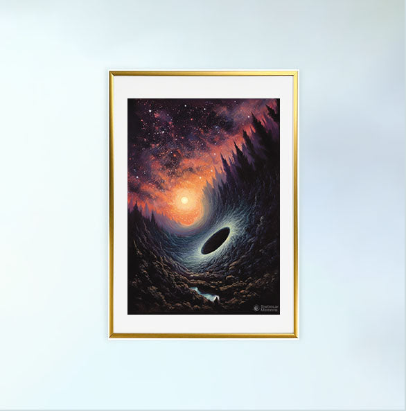 宇宙のアートポスター金フレームあり