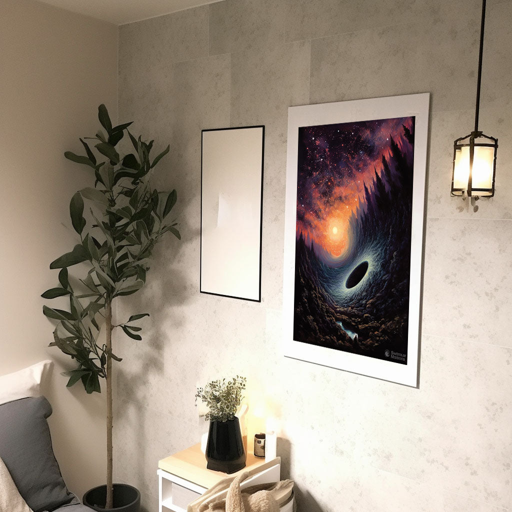 宇宙のアートポスター廊下配置イメージ