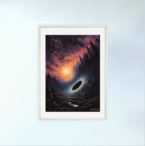 宇宙のアートポスター白フレームあり