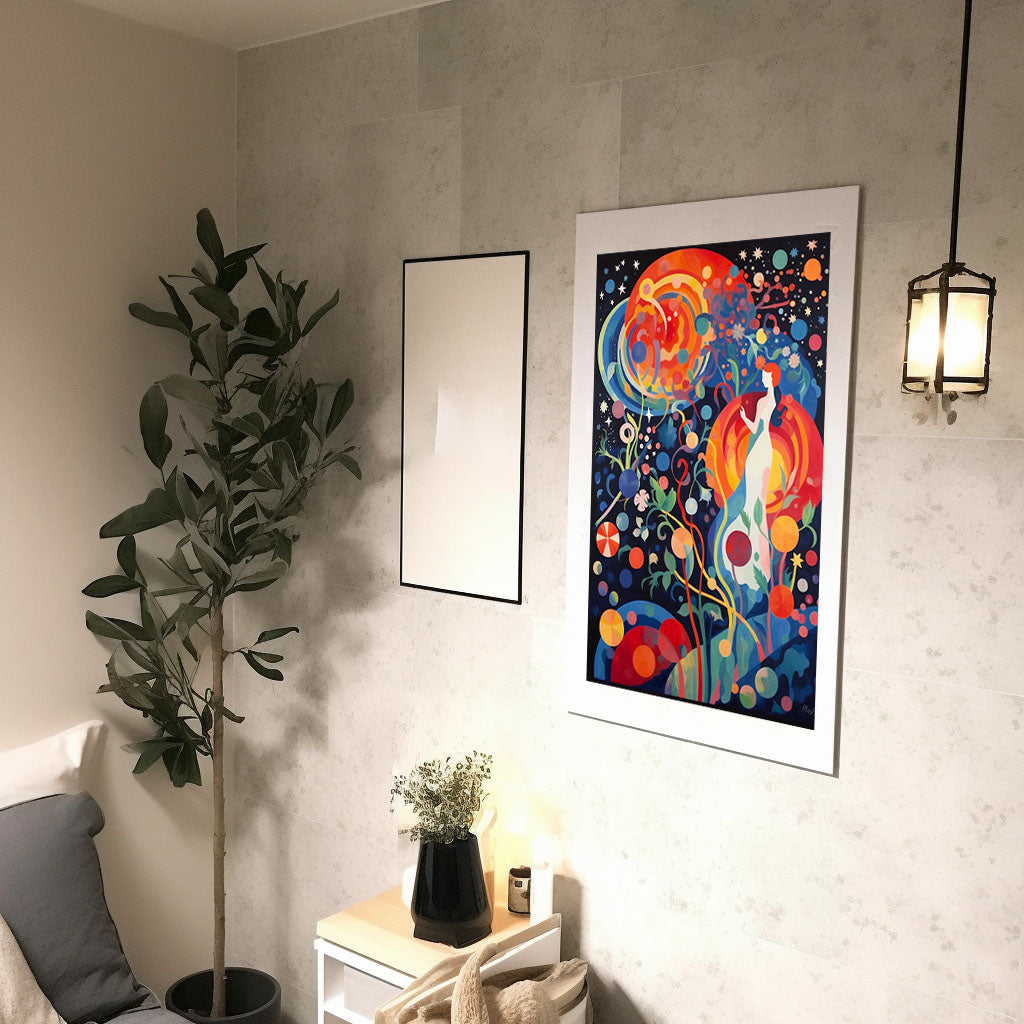 宇宙のアートポスター廊下配置イメージ