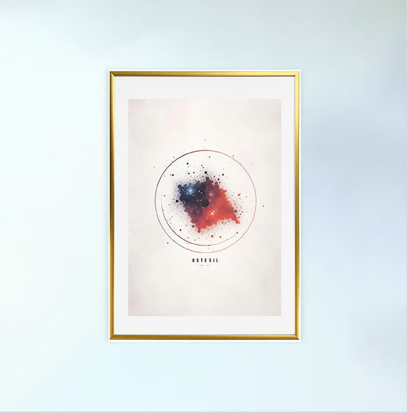 宇宙のアートポスター金フレームあり