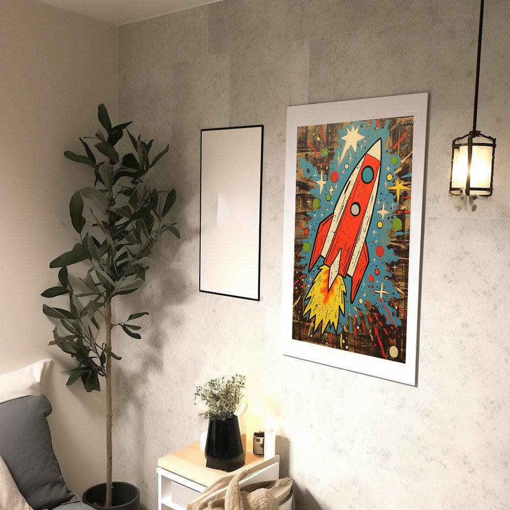 宇宙のアートポスター廊下配置イメージ