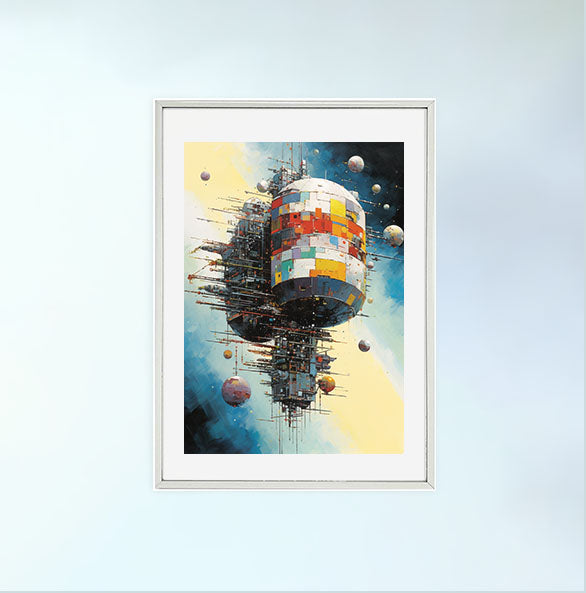宇宙のアートポスター銀フレームあり