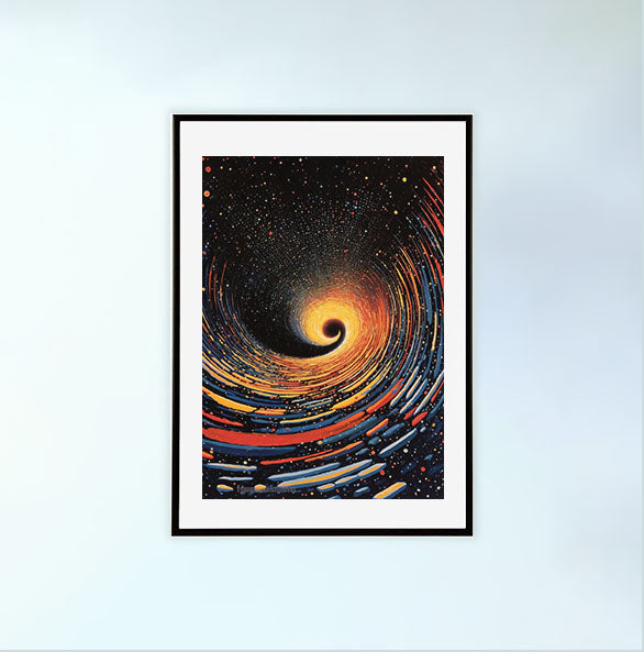 宇宙のアートポスター黒フレームあり