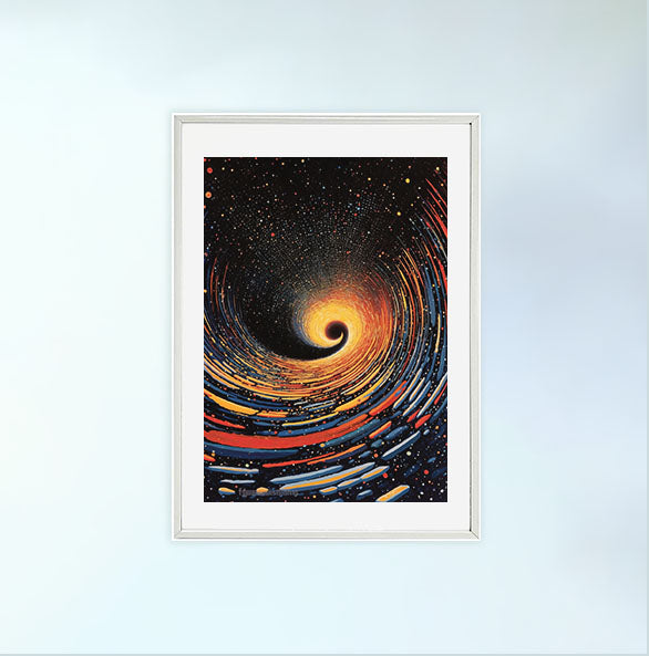 宇宙のアートポスター白フレームあり