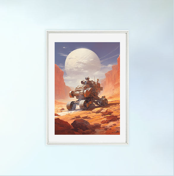 宇宙のアートポスター白フレームあり