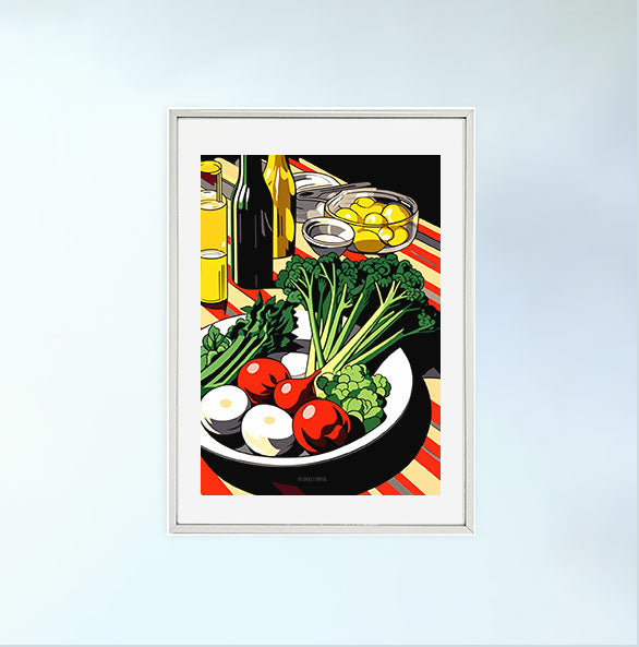 野菜のアートポスター銀フレームあり