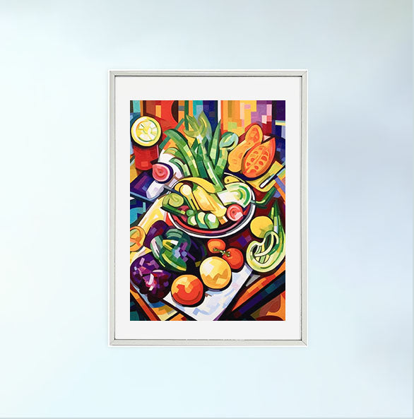 野菜のアートポスター銀フレームあり